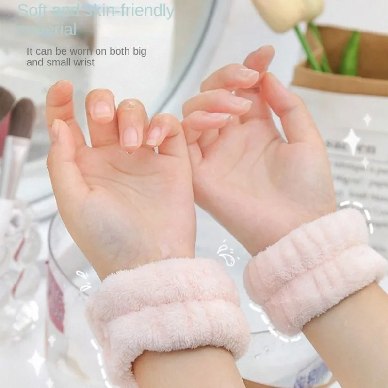 Sweat Band Wrist - 2 ชิ้นแฟชั่นล้างหน้าและสายรัดข้อมือดูดซับน้ําเหงื่อเช็ดสร้อยข้อมือที่คาดผมความชื้นหลักฐานแขนข้อมือยาม